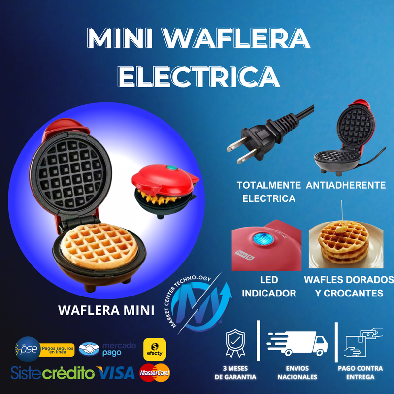 Mini Waflera Eléctrica Portátil