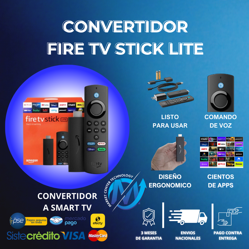 Fire Tv Stick Lite Convertidor De Tv Convencional A Smart Tv