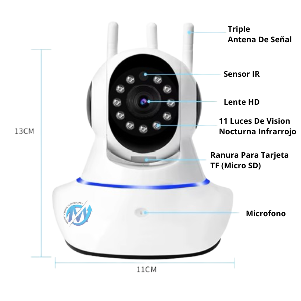 Camara Robotica Wifi 3 Antenas Seguridad